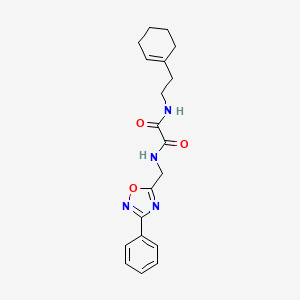 molecular formula C19H22N4O3 B2872342 N1-(2-(cyclohex-1-en-1-yl)ethyl)-N2-((3-phenyl-1,2,4-oxadiazol-5-yl)methyl)oxalamide CAS No. 1209191-73-0