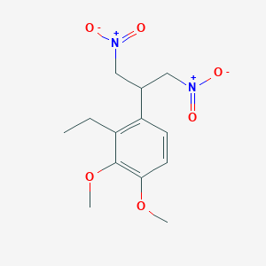 molecular formula C13H18N2O6 B2872344 1-(1,3-二硝基丙烷-2-基)-2-乙基-3,4-二甲氧基苯 CAS No. 329267-61-0