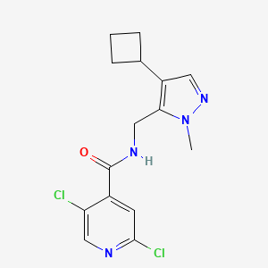 2,5-dichloro-N-[(4-cyclobutyl-1-methyl-1H-pyrazol-5-yl)methyl]pyridine-4-carboxamide