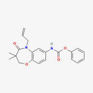 molecular formula C21H22N2O4 B2872354 Phenyl (5-allyl-3,3-dimethyl-4-oxo-2,3,4,5-tetrahydrobenzo[b][1,4]oxazepin-7-yl)carbamate CAS No. 921561-14-0