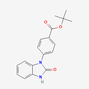molecular formula C18H18N2O3 B2872355 叔丁基 4-(2-氧代-3H-苯并咪唑-1-基)苯甲酸酯 CAS No. 1698881-96-7