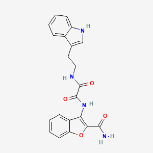 N1-(2-(1H-indol-3-yl)ethyl)-N2-(2-carbamoylbenzofuran-3-yl)oxalamide