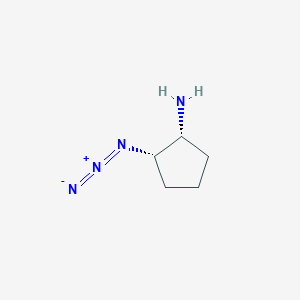 molecular formula C5H10N4 B2872369 （1R,2S）-2-叠氮基环戊-1-胺 CAS No. 2460740-65-0