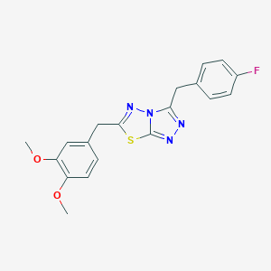 molecular formula C19H17FN4O2S B287237 6-(3,4-Dimethoxybenzyl)-3-(4-fluorobenzyl)[1,2,4]triazolo[3,4-b][1,3,4]thiadiazole 