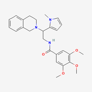 molecular formula C26H31N3O4 B2872370 N-(2-(3,4-dihydroisoquinolin-2(1H)-yl)-2-(1-methyl-1H-pyrrol-2-yl)ethyl)-3,4,5-trimethoxybenzamide CAS No. 1049490-57-4