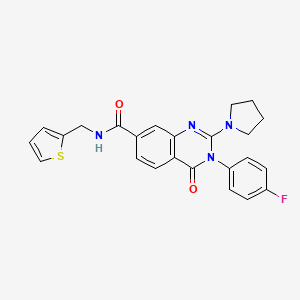 3-(4-fluorophenyl)-4-oxo-2-(pyrrolidin-1-yl)-N-(thiophen-2-ylmethyl)-3,4-dihydroquinazoline-7-carboxamide