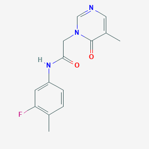 molecular formula C14H14FN3O2 B2872380 N-(3-氟-4-甲基苯基)-2-(5-甲基-6-氧代嘧啶-1(6H)-基)乙酰胺 CAS No. 1334376-28-1