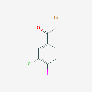 molecular formula C8H5BrClIO B2872384 2-溴-1-(3-氯-4-碘苯基)乙酮 CAS No. 1701815-08-8