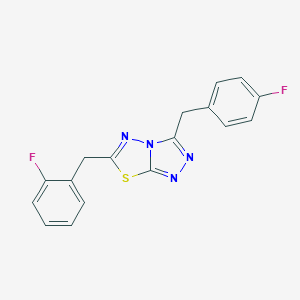 molecular formula C17H12F2N4S B287239 6-(2-Fluorobenzyl)-3-(4-fluorobenzyl)[1,2,4]triazolo[3,4-b][1,3,4]thiadiazole 