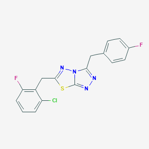 molecular formula C17H11ClF2N4S B287240 6-(2-Chloro-6-fluorobenzyl)-3-(4-fluorobenzyl)[1,2,4]triazolo[3,4-b][1,3,4]thiadiazole 