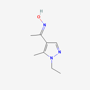 molecular formula C8H13N3O B2872400 1-(1-乙基-5-甲基吡唑-4-基)-1-(羟基亚氨基)乙烷 CAS No. 1005585-68-1
