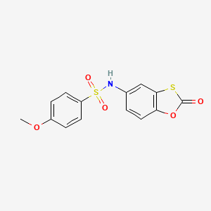 molecular formula C14H11NO5S2 B2872402 4-methoxy-N-(2-oxo-1,3-benzoxathiol-5-yl)benzenesulfonamide CAS No. 494827-11-1