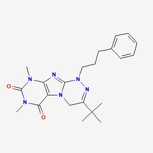 molecular formula C22H28N6O2 B2872405 3-(叔丁基)-7,9-二甲基-1-(3-苯基丙基)-7,9-二氢-[1,2,4]三嗪并[3,4-f]嘌呤-6,8(1H,4H)-二酮 CAS No. 898410-07-6