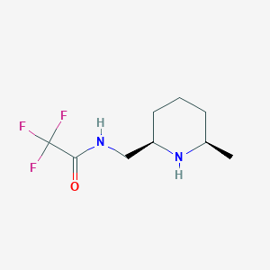 molecular formula C9H15F3N2O B2872415 2,2,2-三氟-N-[[(2R,6R)-6-甲基哌啶-2-基]甲基]乙酰胺 CAS No. 2309431-90-9