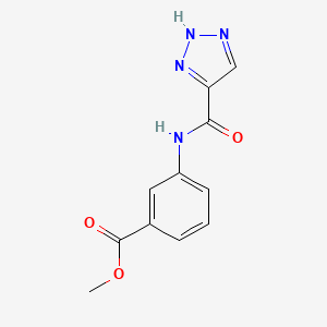 molecular formula C11H10N4O3 B2872420 3-[(1H-1,2,3-三唑-5-基羰基)氨基]苯甲酸甲酯 CAS No. 1484572-80-6