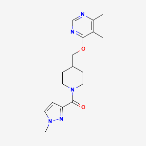 (4-(((5,6-dimethylpyrimidin-4-yl)oxy)methyl)piperidin-1-yl)(1-methyl-1H-pyrazol-3-yl)methanone