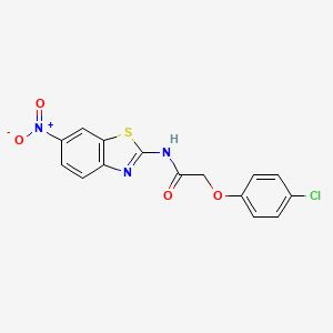 molecular formula C15H10ClN3O4S B2872431 2-(4-chlorophenoxy)-N-(6-nitro-1,3-benzothiazol-2-yl)acetamide CAS No. 95240-13-4