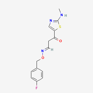 molecular formula C14H14FN3O2S B2872440 3-(2-(Methylamino)-1,3-thiazol-5-yl)-3-oxopropanal o-(4-fluorobenzyl)oxime CAS No. 338400-35-4