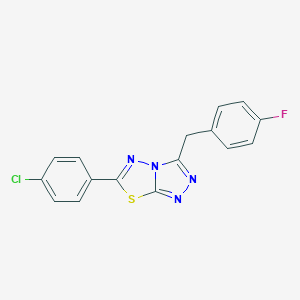 molecular formula C16H10ClFN4S B287245 6-(4-Chlorophenyl)-3-(4-fluorobenzyl)[1,2,4]triazolo[3,4-b][1,3,4]thiadiazole 