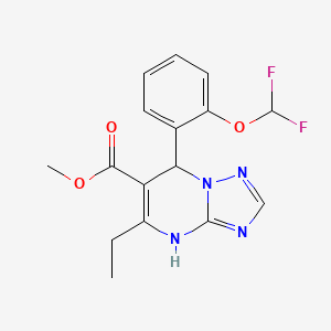 molecular formula C16H16F2N4O3 B2872452 Methyl 7-(2-(difluoromethoxy)phenyl)-5-ethyl-4,7-dihydro-[1,2,4]triazolo[1,5-a]pyrimidine-6-carboxylate CAS No. 725218-10-0