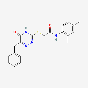 molecular formula C20H20N4O2S B2872453 2-[(6-苄基-5-羟基-1,2,4-三嗪-3-基)硫代]-N-(2,4-二甲基苯基)乙酰胺 CAS No. 898612-06-1