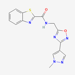 N-((3-(1-methyl-1H-pyrazol-4-yl)-1,2,4-oxadiazol-5-yl)methyl)benzo[d]thiazole-2-carboxamide