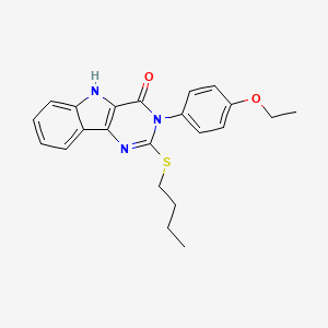 molecular formula C22H23N3O2S B2872457 2-(丁基硫代)-3-(4-乙氧基苯基)-3H-嘧啶并[5,4-b]吲哚-4(5H)-酮 CAS No. 536710-29-9