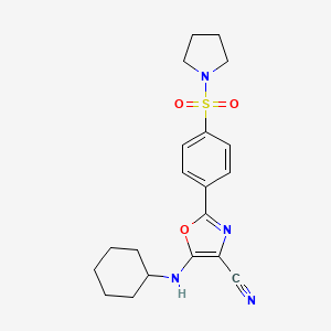 5-(Cyclohexylamino)-2-(4-(pyrrolidin-1-ylsulfonyl)phenyl)oxazole-4-carbonitrile