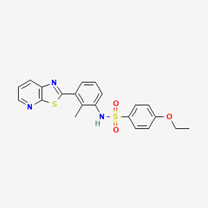 molecular formula C21H19N3O3S2 B2872459 4-ethoxy-N-(2-methyl-3-(thiazolo[5,4-b]pyridin-2-yl)phenyl)benzenesulfonamide CAS No. 896679-45-1