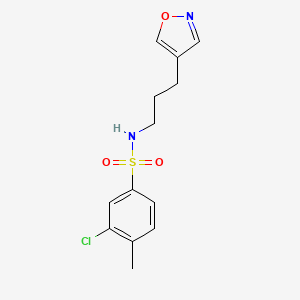 molecular formula C13H15ClN2O3S B2872460 3-chloro-N-(3-(isoxazol-4-yl)propyl)-4-methylbenzenesulfonamide CAS No. 1903123-76-1