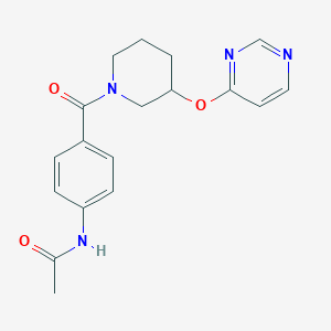 molecular formula C18H20N4O3 B2872462 N-(4-(3-(嘧啶-4-氧基)哌啶-1-羰基)苯基)乙酰胺 CAS No. 2034476-29-2