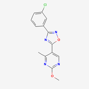 3-(3-Chlorophenyl)-5-(2-methoxy-4-methylpyrimidin-5-yl)-1,2,4-oxadiazole