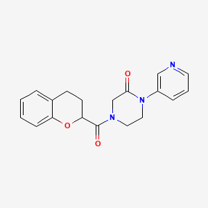 4-(3,4-dihydro-2H-1-benzopyran-2-carbonyl)-1-(pyridin-3-yl)piperazin-2-one