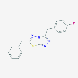 molecular formula C17H13FN4S B287247 6-Benzyl-3-(4-fluorobenzyl)[1,2,4]triazolo[3,4-b][1,3,4]thiadiazole 