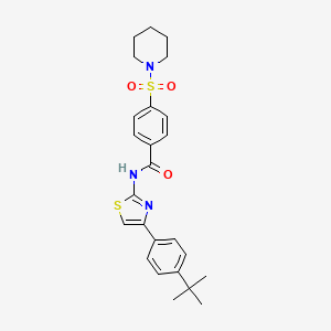 N-(4-(4-(tert-butyl)phenyl)thiazol-2-yl)-4-(piperidin-1-ylsulfonyl)benzamide