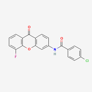 molecular formula C20H11ClFNO3 B2872475 4-氯-N-(5-氟-9-氧代-9H-氧杂蒽-3-基)苯甲酰胺 CAS No. 886169-20-6