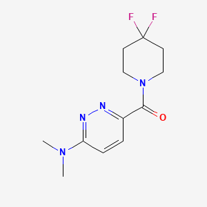molecular formula C12H16F2N4O B2872479 6-(4,4-二氟哌啶-1-羰基)-N,N-二甲基哒嗪-3-胺 CAS No. 2097864-60-1