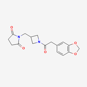 1-({1-[2-(2H-1,3-benzodioxol-5-yl)acetyl]azetidin-3-yl}methyl)pyrrolidine-2,5-dione
