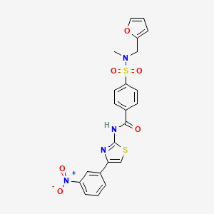 molecular formula C22H18N4O6S2 B2872487 4-(N-(furan-2-ylmethyl)-N-methylsulfamoyl)-N-(4-(3-nitrophenyl)thiazol-2-yl)benzamide CAS No. 899735-11-6
