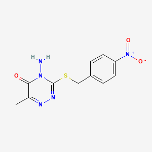 molecular formula C11H11N5O3S B2872489 4-氨基-6-甲基-3-{[(4-硝基苯基)甲基]硫代}-4,5-二氢-1,2,4-三嗪-5-酮 CAS No. 745069-21-0