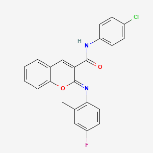 molecular formula C23H16ClFN2O2 B2872490 (2Z)-N-(4-chlorophenyl)-2-[(4-fluoro-2-methylphenyl)imino]-2H-chromene-3-carboxamide CAS No. 1327181-90-7
