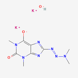 molecular formula C9H13K2N7O3 B2872491 dipotassium;8-[(E)-dimethylaminodiazenyl]-1,3-dimethyl-2-oxopurin-6-olate;hydroxide CAS No. 1487399-19-8