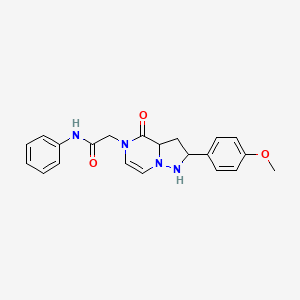 molecular formula C21H18N4O3 B2872498 2-[2-(4-methoxyphenyl)-4-oxo-4H,5H-pyrazolo[1,5-a]pyrazin-5-yl]-N-phenylacetamide CAS No. 942035-00-9