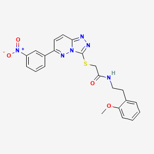 molecular formula C22H20N6O4S B2872503 N-(2-methoxyphenethyl)-2-((6-(3-nitrophenyl)-[1,2,4]triazolo[4,3-b]pyridazin-3-yl)thio)acetamide CAS No. 894058-53-8