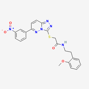 molecular formula C22H20N6O4S B2872503 N-(2-甲氧基苯乙基)-2-((6-(3-硝基苯基)-[1,2,4]三唑并[4,3-b]哒嗪-3-基)硫代)乙酰胺 CAS No. 894058-53-8