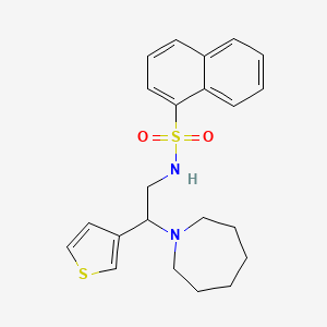 molecular formula C22H26N2O2S2 B2872510 N-(2-(azepan-1-yl)-2-(thiophen-3-yl)ethyl)naphthalene-1-sulfonamide CAS No. 946305-07-3