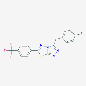 molecular formula C17H10F4N4S B287252 3-(4-Fluorobenzyl)-6-[4-(trifluoromethyl)phenyl][1,2,4]triazolo[3,4-b][1,3,4]thiadiazole 