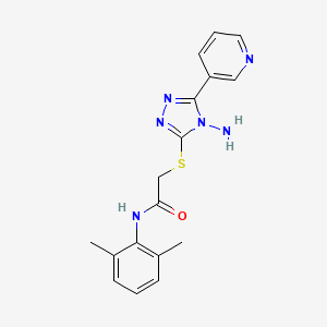 molecular formula C17H18N6OS B2872521 2-{[4-氨基-5-(吡啶-3-基)-4H-1,2,4-三唑-3-基]硫代}-N-(2,6-二甲基苯基)乙酰胺 CAS No. 578723-44-1