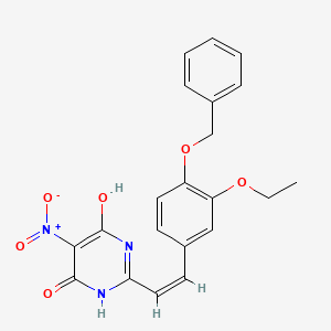 molecular formula C21H19N3O6 B2872531 2-{(Z)-2-[4-(苯甲氧基)-3-乙氧基苯基]乙烯基}-6-羟基-5-硝基嘧啶-4(3H)-酮 CAS No. 797778-20-2