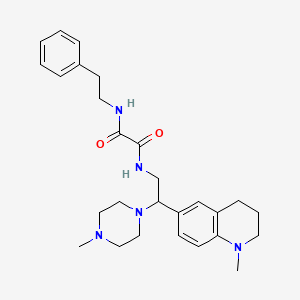 molecular formula C27H37N5O2 B2872538 N1-(2-(1-甲基-1,2,3,4-四氢喹啉-6-基)-2-(4-甲基哌嗪-1-基)乙基)-N2-苯乙基草酰胺 CAS No. 922039-23-4